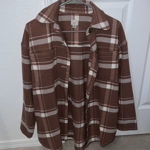 Rosy Pink Plaid Pea Coat